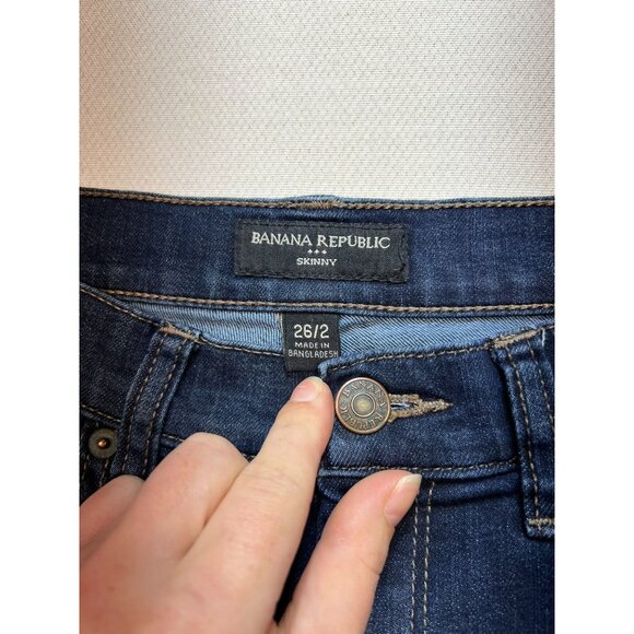 Banana Republic Womens Skinny Jeans Size 26/2 Blue Denim Medium Wash Casual - Picture 2 of 8
